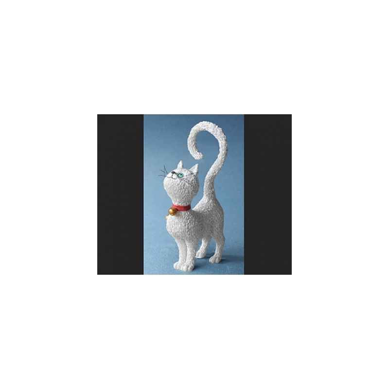 Animaux-Bois-Animaux-Bronzes.com propose Chat blanc Dubout Qu'est-ce qu'on mange? -DUB75