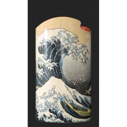 Vase silhouettes d'art, d'après l'oeuvre La Grande Vague de Kanagawa de Hokusai SDA39