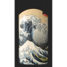 Vase silhouettes d'art, d'après l'oeuvre La Grande Vague de Kanagawa de Hokusai SDA39