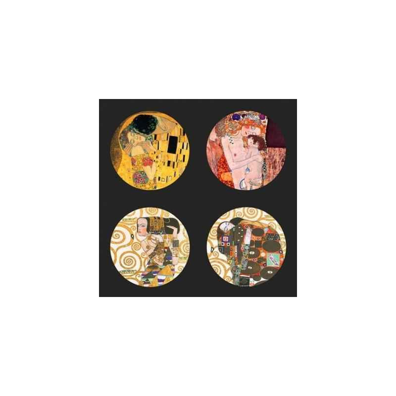 Décoration Statuette en verre Lot de 4 sous-verres motif oeuvres de Klimt CS04KL
