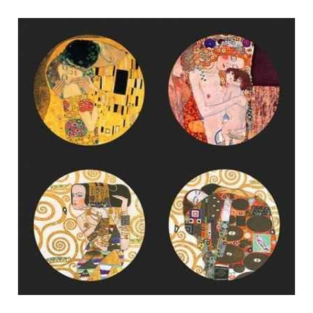 Décoration Statuette en verre Lot de 4 sous-verres motif oeuvres de Klimt CS04KL