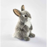 Animaux de la ferme Lapin gris assis 17cmh peluche animalière -1706