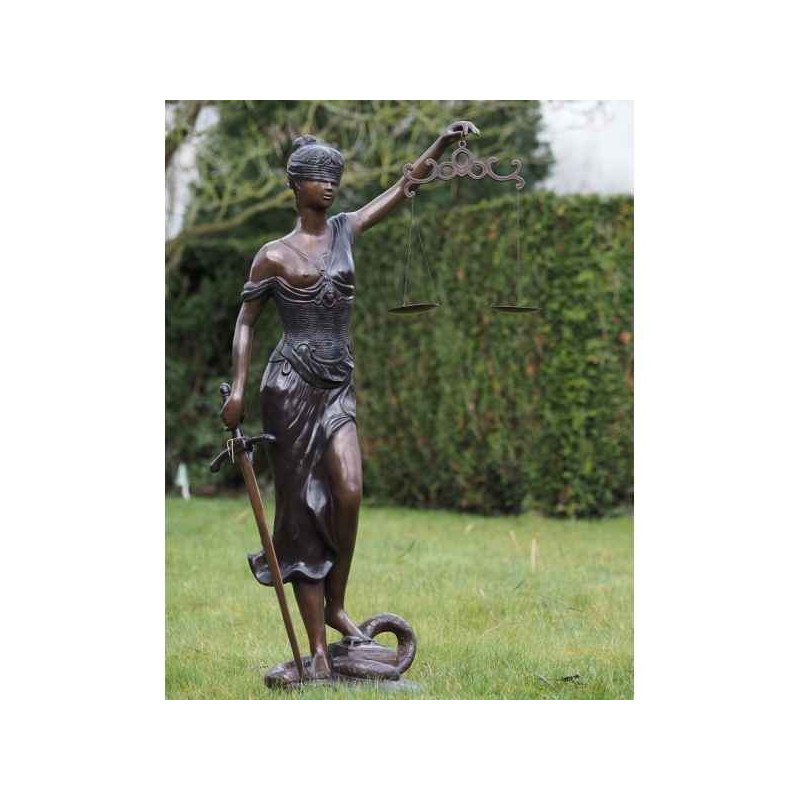 Décoration Statuette bronze personnage Grande femme justice bronze -B54007