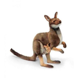 Animaux sauvage Kangourou + bébé 48cmh peluche animalière -6696