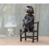 Décoration Statuette bronze personnage Fille assise sur chaise bronze -AN1217BR-B
