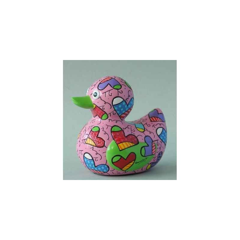 Décoration OiseauxStatuette canard hearts Britto Romero -B334276 Britto Romero