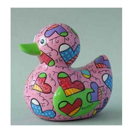 Décoration OiseauxStatuette canard hearts Britto Romero -B334276 Britto Romero