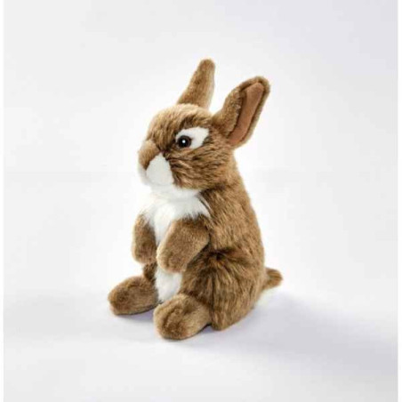 Animaux de la ferme Lapin brun assis 17cmh peluche animalière -1707