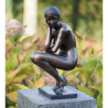 Décoration Statuette bronze personnage Femme accroupie bronze -AN0512BR-B