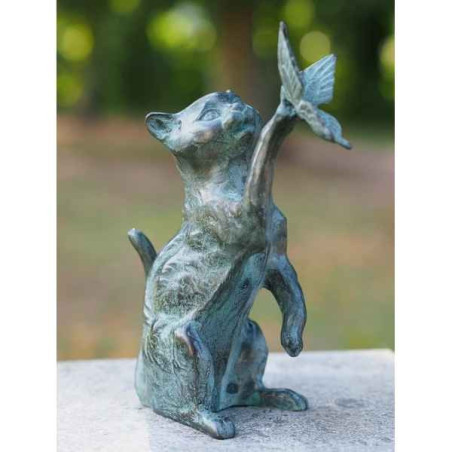 Chat avec papillon Thermobrass -AN1197BR-BI