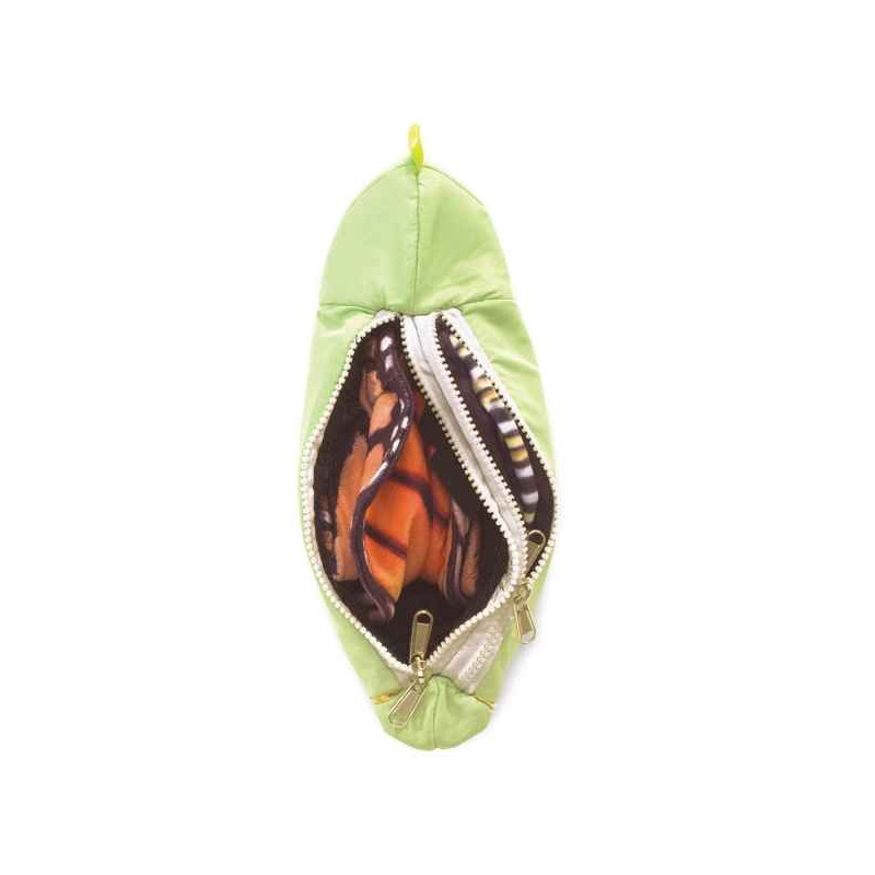 Animaux de la forêt Papillon monarque crysalide marionnette 