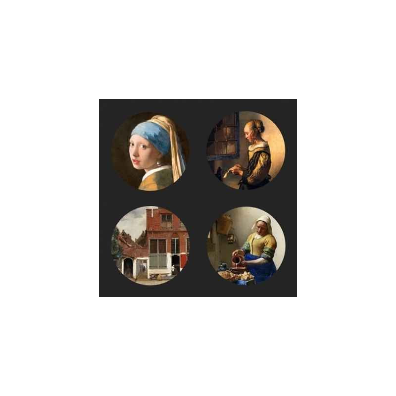 Lot de 4 sous -verres motif oeuvres de Johannes Vermeer CS02VER