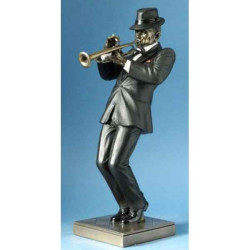 Décoration Statue résine Musicien jazz trompette  -WU76219B