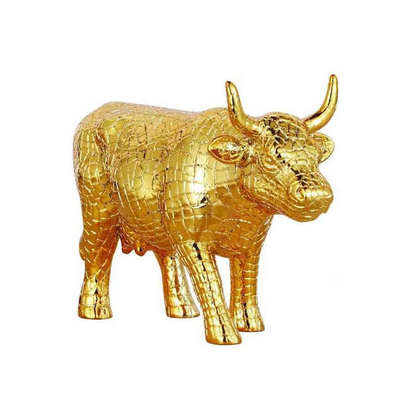 Figurine vache cowparade mira moo - gold résine médium mm-47783