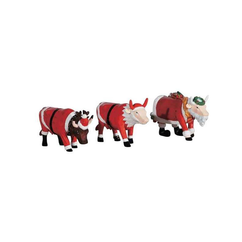 Figurine mini vache cowparade coffret cadeau noël - christmas cowparade résine -46605