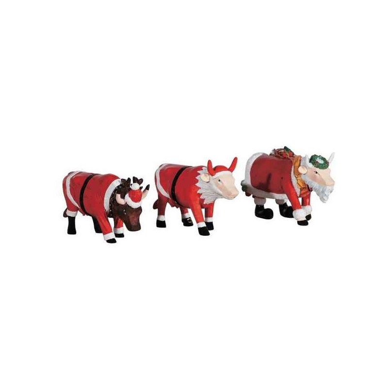 Animaux de la ferme Figurine mini vache cowparade coffret cadeau noël - christmas cowparade résine -46605