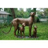 Félin Guépard famille de cheetah's bronze -B1128