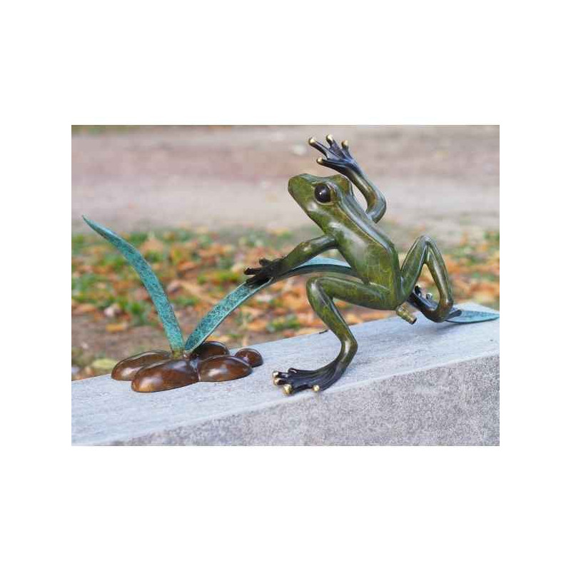 Grenouille entre roseaux fontaine Thermobrass -AN1936BR-HP-F
