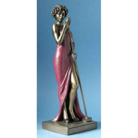 Décoration Statue résine La chanteuse de Jazz robe rouge -WU76207
