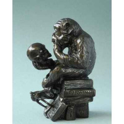 Statuette affe mit schädel 3dMouseion -PA09RHE