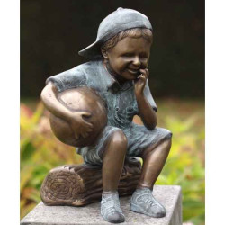Décoration Statuette bronze personnage Garçon avec ballon bronze -AN1957BRW-V