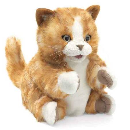 Marionnette Peluche Chaton Brun Orange Folkmanis -2845