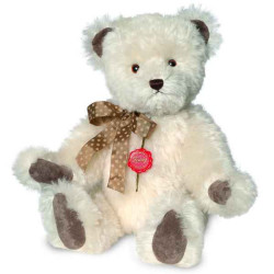 Animaux-Bois-Animaux-Bronzes propose Ours teddy bear nostalgique blanc 45 cm avec bruiteur Hermann -16646 2