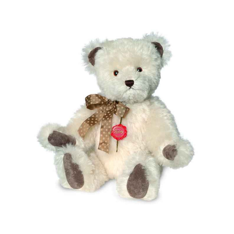 Animaux-Bois-Animaux-Bronzes propose Ours teddy bear nostalgique blanc 45 cm avec bruiteur Hermann -16646 2