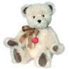 Animaux-Bois-Animaux-Bronzes propose Ours teddy bear nostalgique blanc 45 cm avec bruiteur Hermann -16646 2