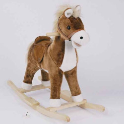 Décors Animaux peluche Petit Cheval à bascule musical Histoire d'Ours 40cm -HO1415