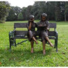 Décoration Statuette bronze personnage 2 filles sur banc -B933