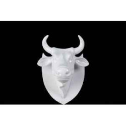 Animaux de la ferme Figurine Trophée vache cowhead white  25cm Art in the City 80997