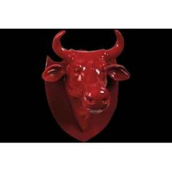 Animaux de la ferme Figurine Trophée vache kuhkopf red 25cm Art in the City 80991