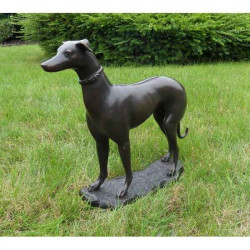 Décoration Statuette bronze personnage Whippet debout -GA0819BR-B