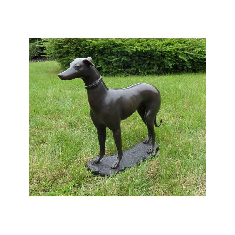 Décoration Statuette bronze personnage Whippet debout -GA0819BR-B