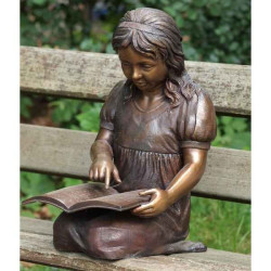 Décoration Statuette bronze personnage Fille lisant -B968
