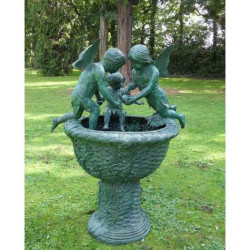 Décors Animaux en Bronze Fontaine avec 3 anges -B853