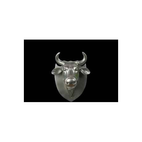 Animaux de la ferme Figurine Trophée vache cowhead silver 25cm Art in the City 80998