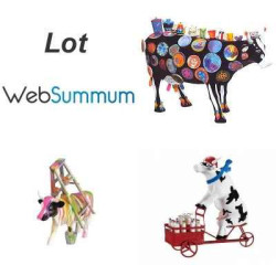 Animaux de la ferme Lot 3 vaches CowParade (vaisselles Moo Potter, peintre Muu Travies, lait triporteur,  -LWS-494
