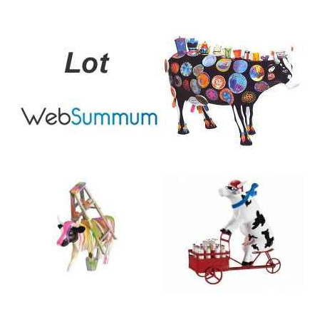 Animaux de la ferme Lot 3 vaches CowParade (vaisselles Moo Potter, peintre Muu Travies, lait triporteur,  -LWS-494