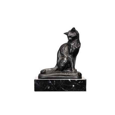 Animaux-Bois-Animaux-Bronzes.com propose Chat assis (frémiet) statuette musée RMNGP -RF005749