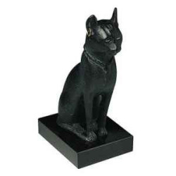Animaux-Bois-Animaux-Bronzes.com propose Chatte de la déesse bastet dite bastet aux boucles d'oreilles statuette musée RMNGP -RE
