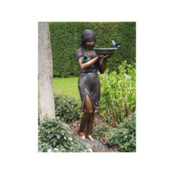 Décoration Statuette bronze personnage Femme avec vase (fontaine) -B851