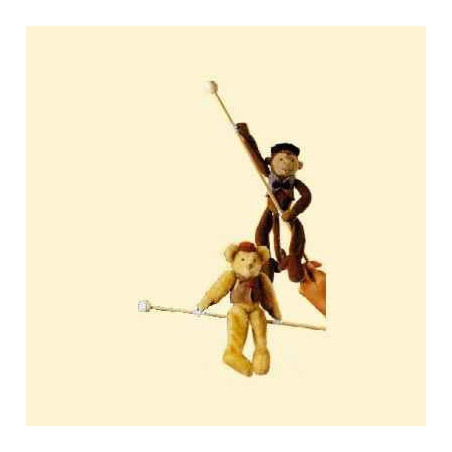 Animaux-Bois-Animaux-Bronzes propose Ours sur branche marionnette 