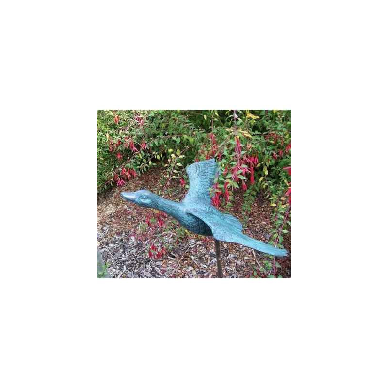 Décoration OiseauxCanard sur tige -GA0996BR-V Bronze-Th par Web summum