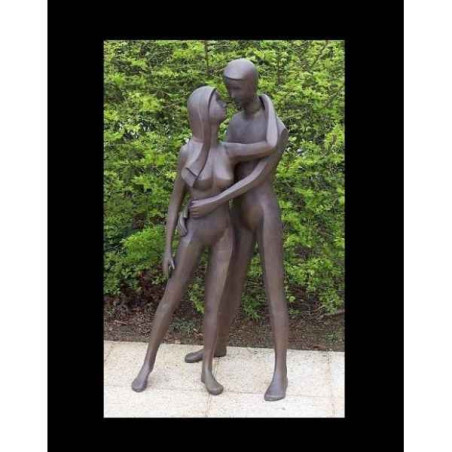 Décoration Statuette bronze personnage Couple d'amour jill & tim -AN1340BR-B