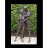 Décoration Statuette bronze personnage Couple d'amour jill & tim -AN1340BR-B