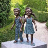 Décoration Statuette bronze personnage Garçon et fille -AN1605BRW-V