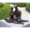 Décoration Statuette bronze personnage Couple d'amour assis -AN1597BR-BI