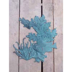 Animaux-Bois-Animaux-Bronzes propose Poisson/corail decoration murale -HW1082BR-V